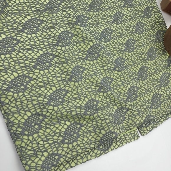 Mossimo Green Gray Laced Embroidered Skirt Sz M - Picture 4 of 7